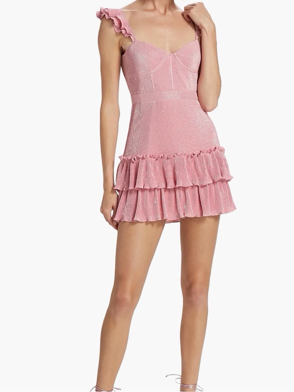 SAYLOR Lavenda pink ruffle mini dress